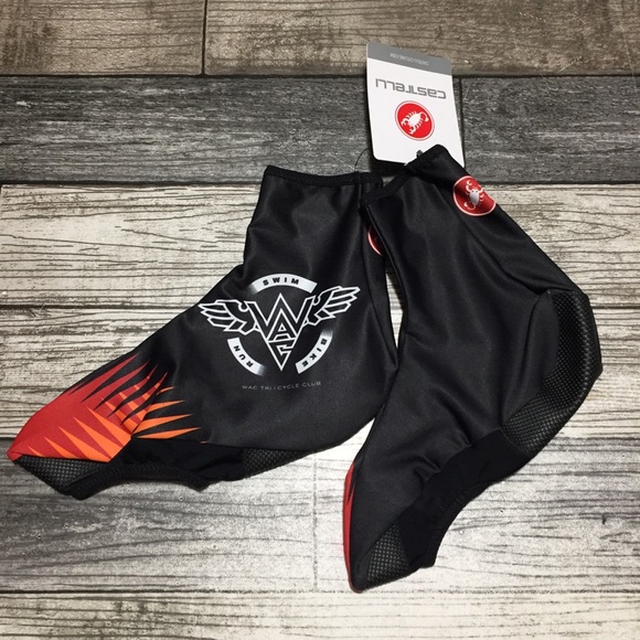 Castelli Cycling Lycra Shoe Cover Men’s M Black USA Made - Picture 3 of 6